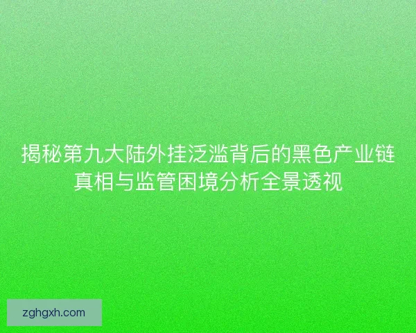 揭秘第九大陆外挂泛滥背后的黑色产业链真相与监管困境分析全景透视