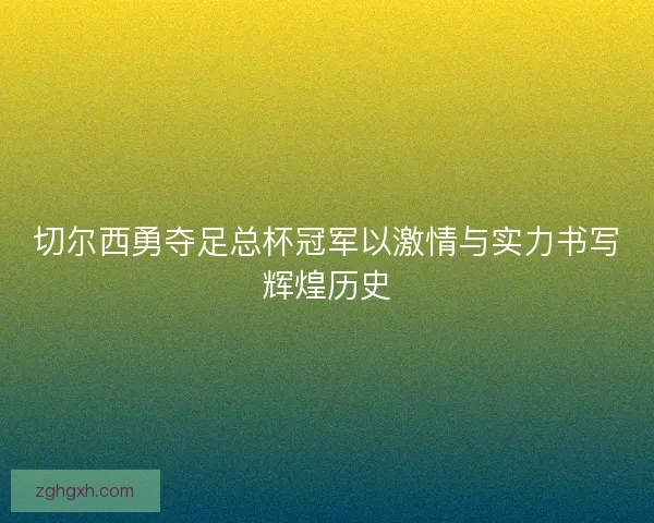 切尔西勇夺足总杯冠军以激情与实力书写辉煌历史