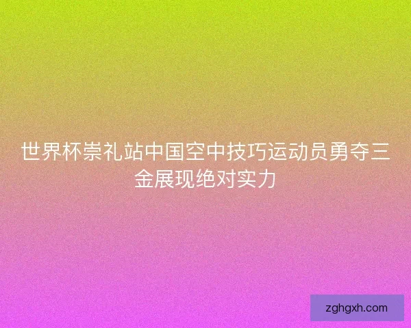 世界杯崇礼站中国空中技巧运动员勇夺三金展现绝对实力